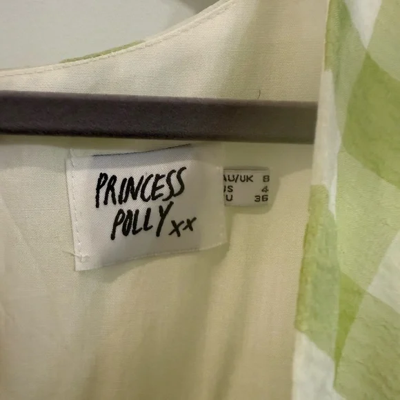 Princess Polly Green Checkered Wrap Dress - Picture 4 of 4